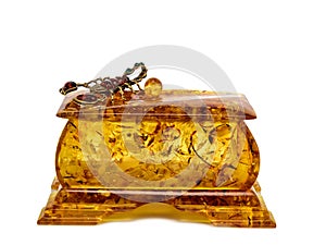 amber jewelry box for storing small items and accessories