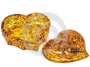 amber jewelry box for storing small items and accessories