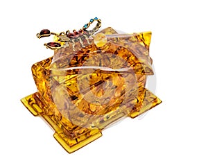 amber jewelry box for storing small items and accessories