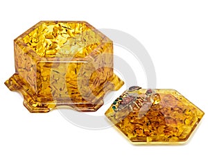 amber jewelry box for storing small items and accessories