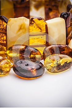 Amber jewelry isolated