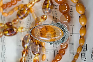 Amber necklaces and pendant