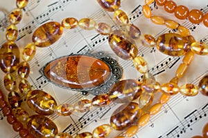 Amber necklaces and pendant