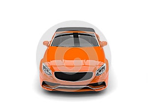 Amber orange modern luxury convertible business car - front view