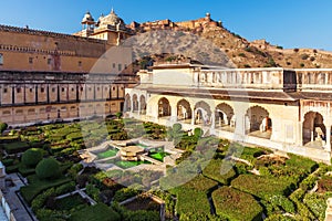 Amber Sheesh Mahal Garden in Amber Fort, Jaipur, India