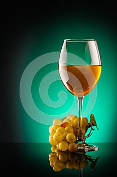 Amber wine in a glass