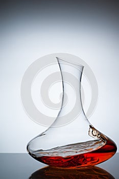 Amber wine. A splash of wine in decanter.