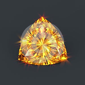 Amber yellow diamond Radiant Trillion cut photo