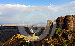 The Amberd fortress and church in Armenia photo