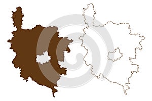 Amberg-Sulzbach district Federal Republic of Germany, rural district Upper Palatinate, Free State of Bavaria map vector photo