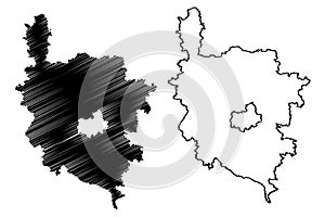 Amberg-Sulzbach district Federal Republic of Germany, rural district Upper Palatinate, Free State of Bavaria map vector photo