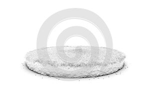 Ambient Occlusion 3D rendering of cutaway terrain floor with rock isolated