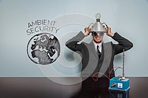 Ambient Security text with vintage businessman