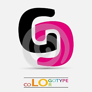 Ambigram Colorful geometric vector business icon,logo, sign, symbol