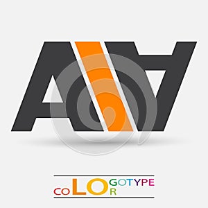 Ambigram Colorful geometric vector business icon,logo, sign, symbol