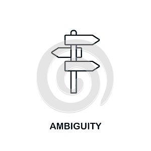 Ambiguity outline icon. Thin line style from big data icons collection. Pixel perfect simple element ambiguity icon for web design