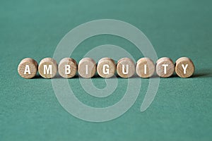 Ambiguity - word concept on cubes