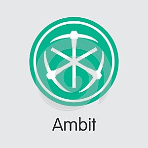 Ambit Cryptographic Currency. Vector AMBT Web Icon. photo