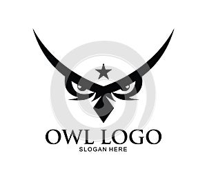 ambitious sharp vision eyes owl bird vector logo design