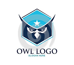 ambitious sharp vision eyes owl bird vector logo design