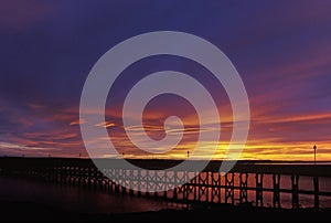 Amble Harbour at Sunset