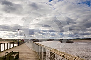 Amble harbour and village