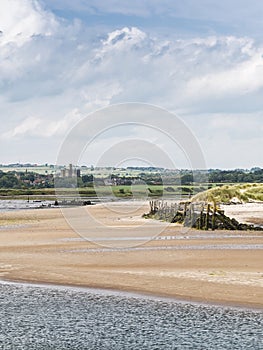 Amble to Warkworth view from quayside, Northumberland, UK