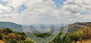 Amboli Ghat view point with the Sahyadri mountain range in Maharashtra, India