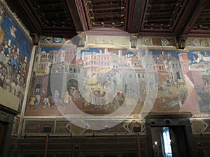 Ambrogio Lorenzetti frescoes in Siena