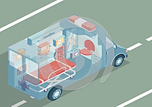 Ambulance Isometric Background photo