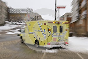 Ambulance car in action