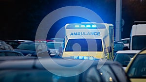 Ambulance car of emergency medical service