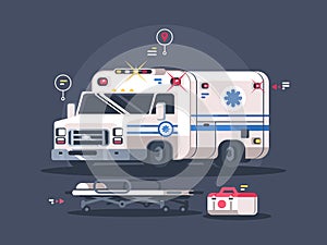 Ambulance car with flasher