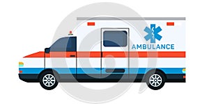 Ambulance car flat vector illustration photo