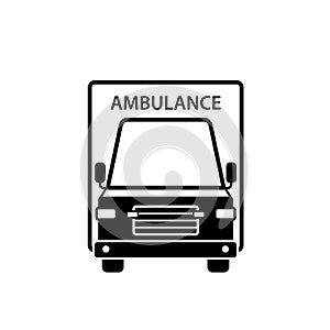 Ambulance car front view silhouette icon