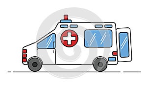 Ambulance car icon for medical design vector isolated illustration. Transportation service. Health care.