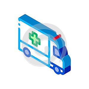 Ambulance car isometric icon vector illustration