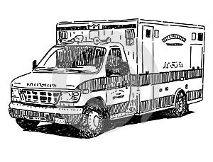 Ambulance car vector drawing