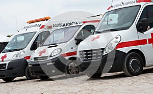 Ambulance cars.