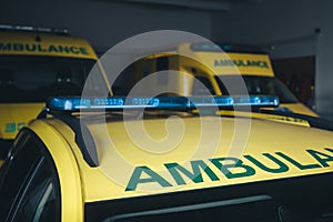 Ambulance cars of emergency medical service