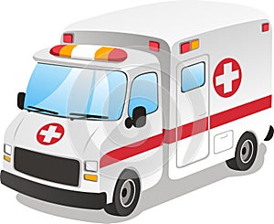 Ambulance cartoon illusttration