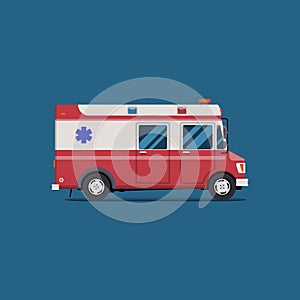 Ambulance emergency paramedic car. Vector modern creative flat design. First aid transportation. Isolate on white background.