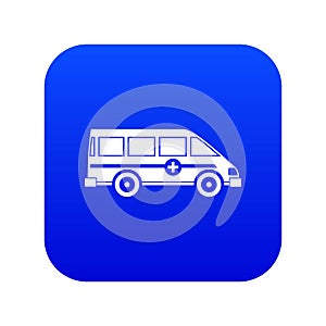 Ambulance emergency van icon digital blue