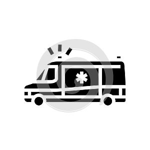 ambulance first aid glyph icon vector illustration