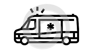 ambulance first aid line icon animation