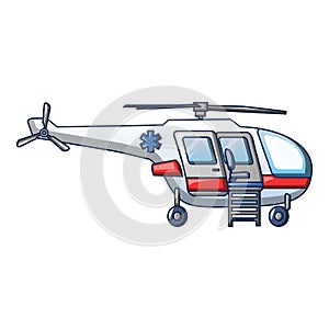 Ambulance helicopter icon, cartoon style