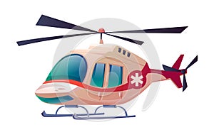 Ambulance helicopter isolated medical plane icon