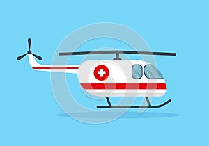 Ambulance helicopter. Medical vehicle or emergency service