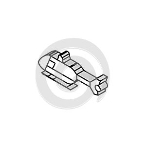 ambulance helipad isometric icon vector illustration