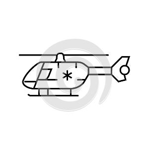 ambulance helipad line icon vector illustration